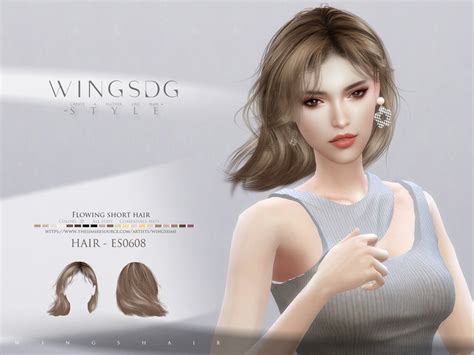 The Sims Resource Wings Es0708 Flowing Short Hair