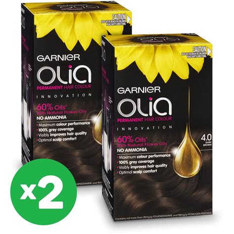 Garnier Olia 4 0 Dark Brown Hair Colour X2 Bundle Woolworths