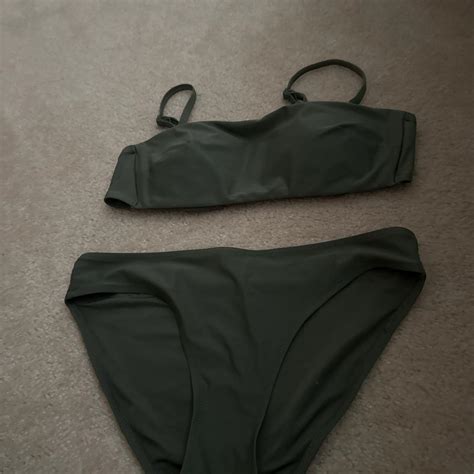 Green Removable Straps Bikini Set Top And Bottoms Depop