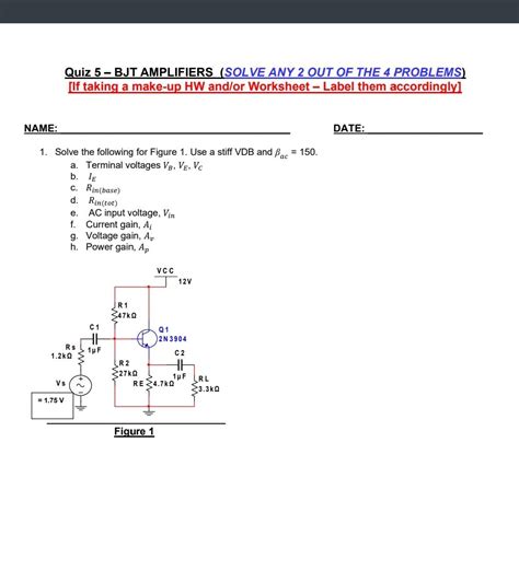 Solved Please Solve Questions Bjt Amplifier