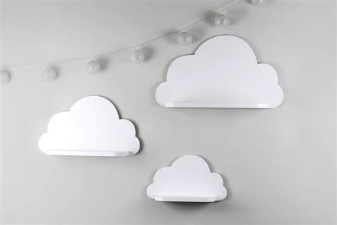 White Wooden Cloud Shelves Cloud Wall Shelf For Nursery Etsy