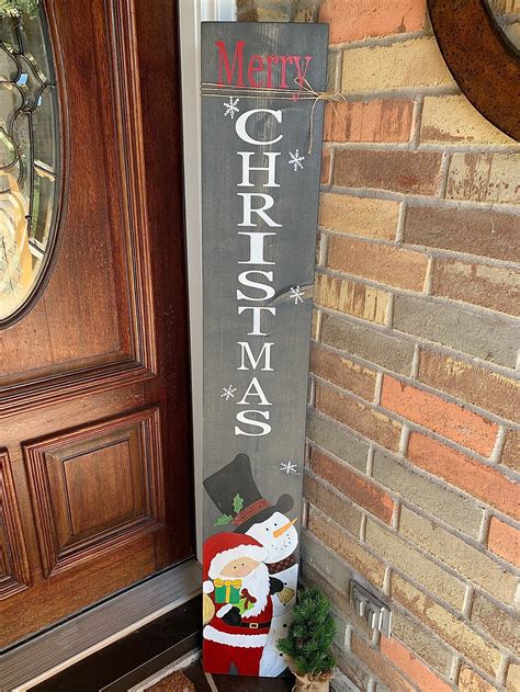 Merry Christmas Porch Leaner Wooden Sign Christmas Decor Home Etsy