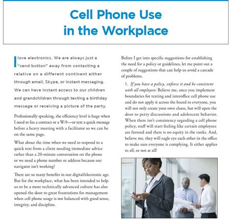 Cell Phone Policy Template For Companies Corporate And Restaurants