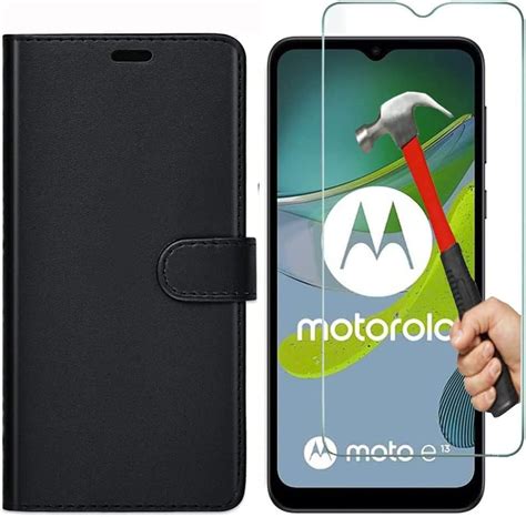 Kp Technology Moto E13 Case Motorola Moto E13 Leather Case Motorola Moto E13 Book Flip Leather