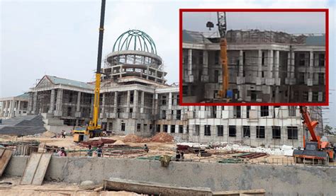 Dome of the Meghalaya Assembly's new building collapsed, no casualty ...