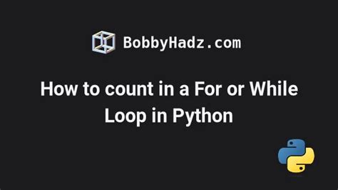 Counter In For Loop Python