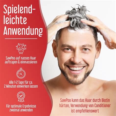 Sawpoo Shampoo mit Sägepalmextrakt gegen Haarausfall DHT Blocker 300 ml