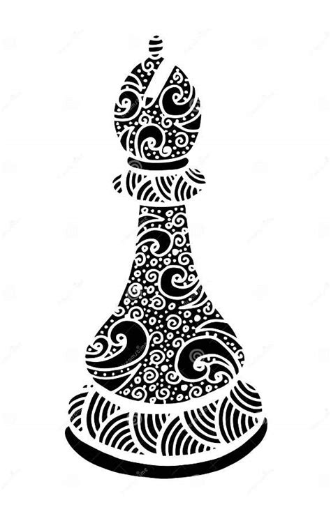 Hand Drawing Doodle Sketch Chess Bishop Vector Illustration Art Stock