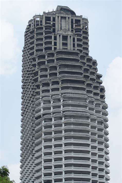 Sathorn Unique Tower The Ghost Tower In Bangkok Thailand Asia Stock