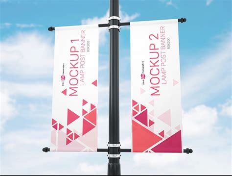 14 Lamp Post Banner Mockup Psd Free Download Graphic Cloud