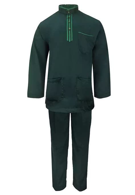 Buy Pacolino Baju Melayu Cekak Musang With Pants Ebm Green