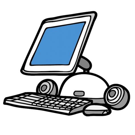 Premium Vector | A cartoon computer with a keyboard and mouse on a ...