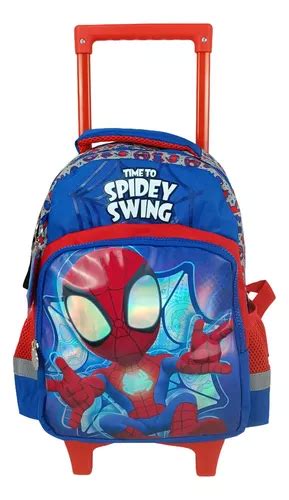 Mochila Premium Rodas Time To Spidey Swing Design De Tecido