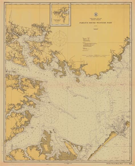 Pamlico Sound Map - 1915 – Nautical Chart Prints