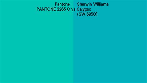 Pantone 3265 C Vs Sherwin Williams Calypso Sw 6950 Side By Side