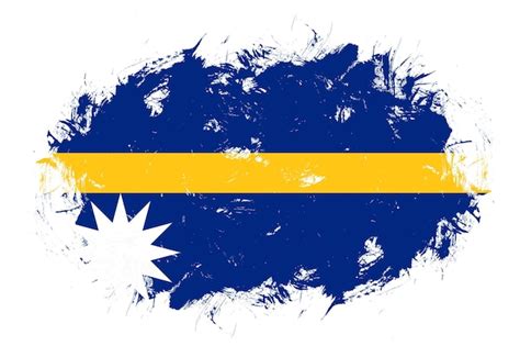 Bandeira De Nauru No Fundo De Pincel De Tra Ado Abstrato Foto Premium