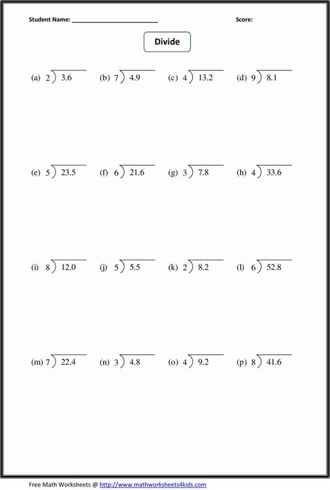 50 Dividing Decimals Word Problems Worksheet