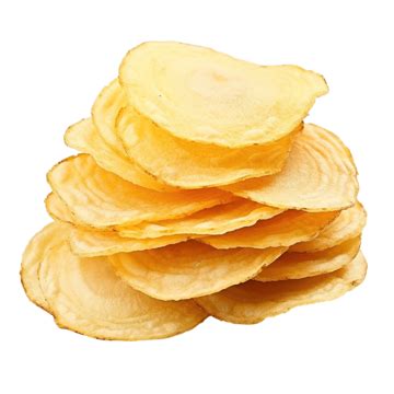 Pile Of Potato Chips Isolated On White Background Top View Pile Of