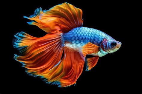 Betta Fish Colorful Siamese Tropical Fish With Beautiful Silk Tail On