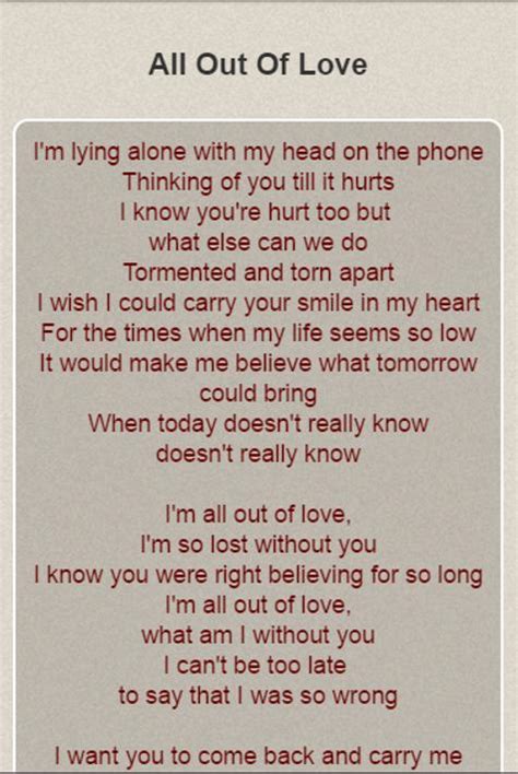 Air Supply Lyrics for Android - APK Download