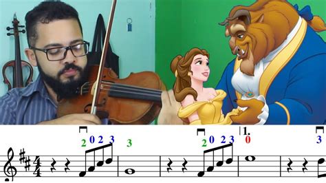 A Bela E A Fera Partitura Para Violino Youtube