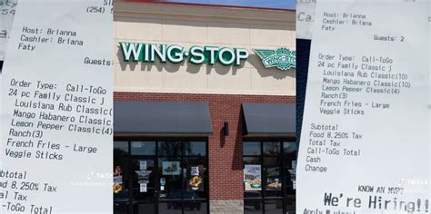 Wingstop Customer Says Worker Wrote Faty On His Receipt After Calling In Large Order For Him