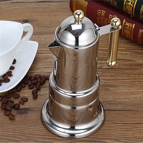 Moka Pot Coffee Maker Stovetop Espresso Maker Italian Design For Best Espresso Coffee Stainless