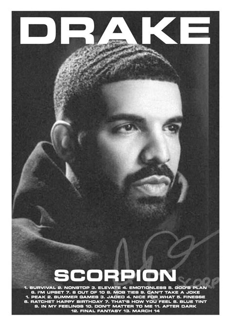 Scorpion Drake Album Poster Music Poster Music Poster Design