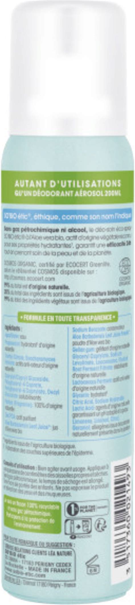 L A Nature So Bio Tic Organic Aloe Vera Deodorant Spray Ml Ecco