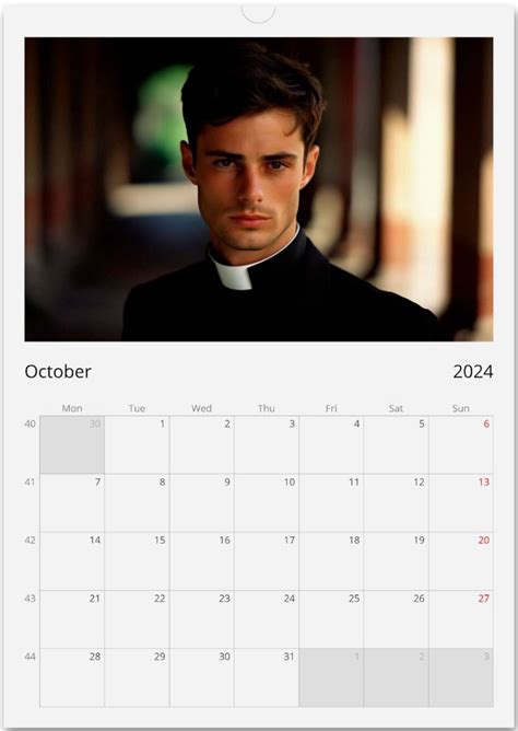 2024 Wall Calendar Calendario Romano The Hot Priest Calendar Etsy