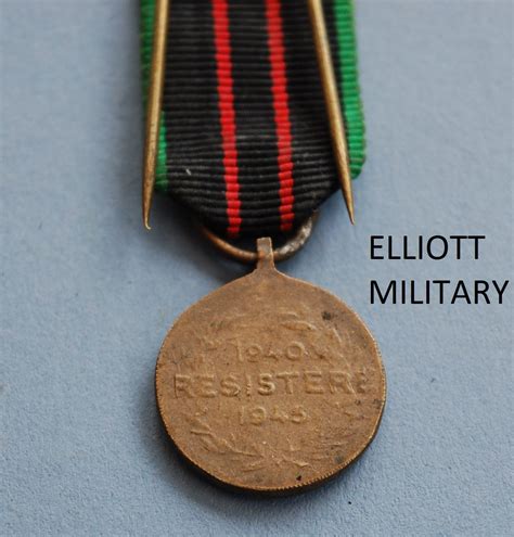 Belgian Ww2 Miniature Resistance Medal Elliott Military