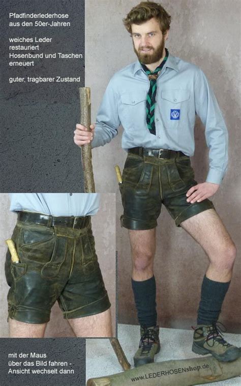 Pfadfinderlederhose 50er Jahre Kurze Lederhose Lederhose Lederjeans