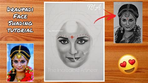 How To Draw Draupadi Part 1 Face Shading Tutorial Pooja Sharma T