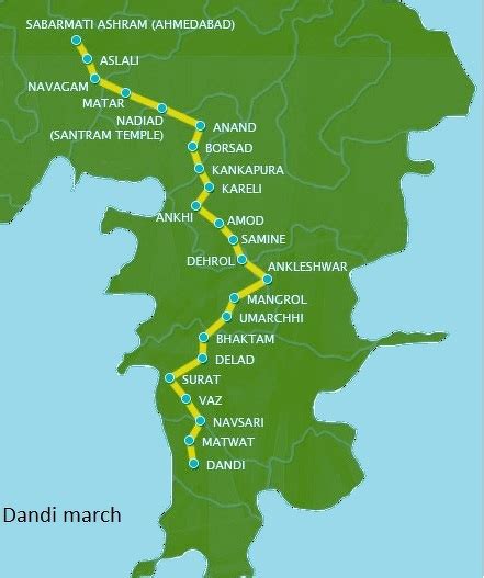 Maps related to dandi march - Social Science - Nationalism in India ...