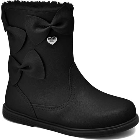 Bota Klin 168060000 Miss Mini Forrada Lã Pelinho Infantil Preto