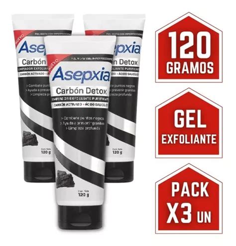 Asepxia Carb N Detox Gel Exfoliante Gr Pack X Unidades Cuotas