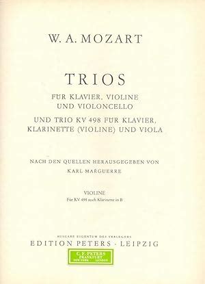 Trios für Klavier Violine und Violoncello Und Trio KV 498 für Klvier