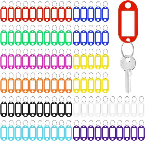 Key Tags With Labels 100 PCS Key Tags With Split Ring Sturdy