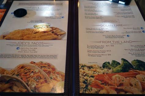 Menu At Joeys Seafood Restaurants Prince George