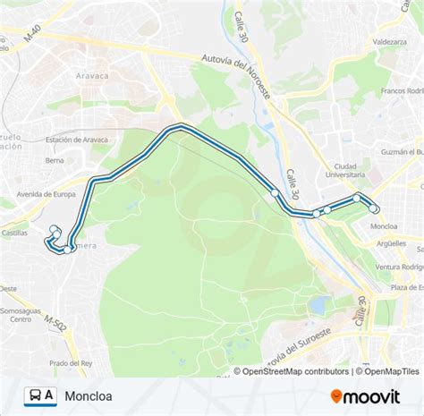 Línea a horarios paradas y mapas Moncloa Actualizado