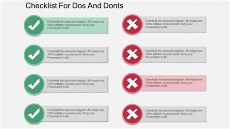 Checklist For Dos And Donts Powerpoint Template Powerpoint Templates