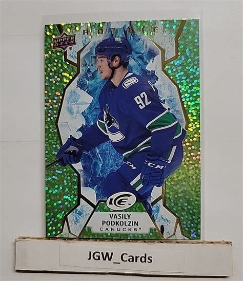 2021 22 Upper Deck Ice Rookie Green 145 Vasily Podkolzin RC For