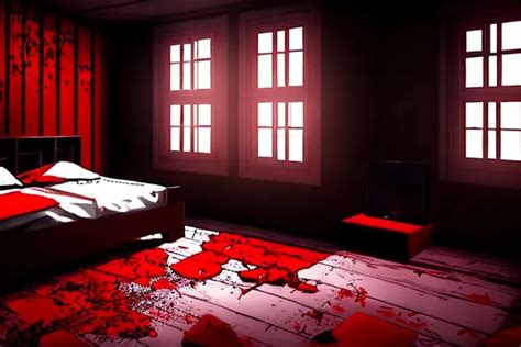 Anime Terror Bedroom Blood Dark Environment Nigh