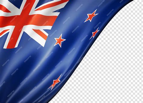 premium psd  zealand flag isolated  white banner