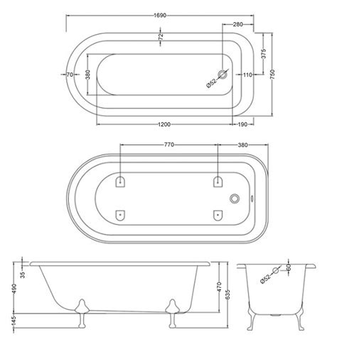 Hudson Reed Barnsbury Rectangular Bath Rl C Mm X Mm