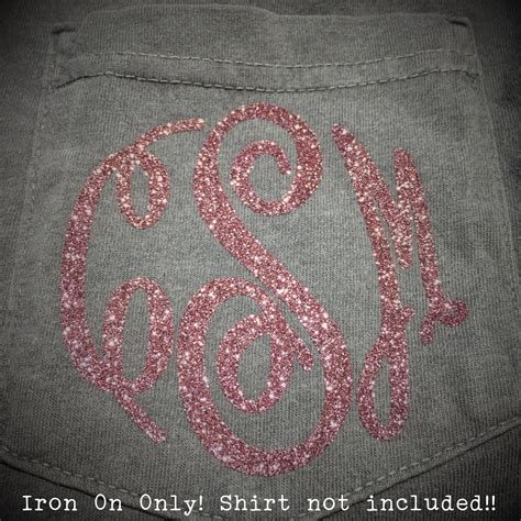 Glitter Monogram Iron On Monogram Iron On Transfer Iron On Etsy