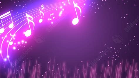 Purple Light Effect Abstract Education Music Note Powerpoint Background