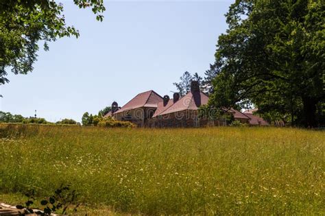 Old Palace With Meadow In Park At Hermitage Eremitage Museum In