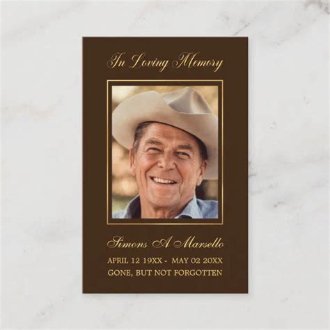 Simple Elegant Gold Funeral Memorial Prayer Card Zazzle