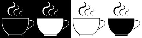 Coffee Mug Icon With Hot Coffee And Steam Morning Tea For Good Mood Vector Vector Art